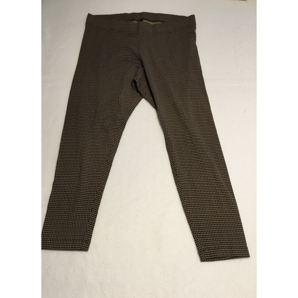 Old Navy Womens Tan Leggings Sz XL Petite Plaid Check